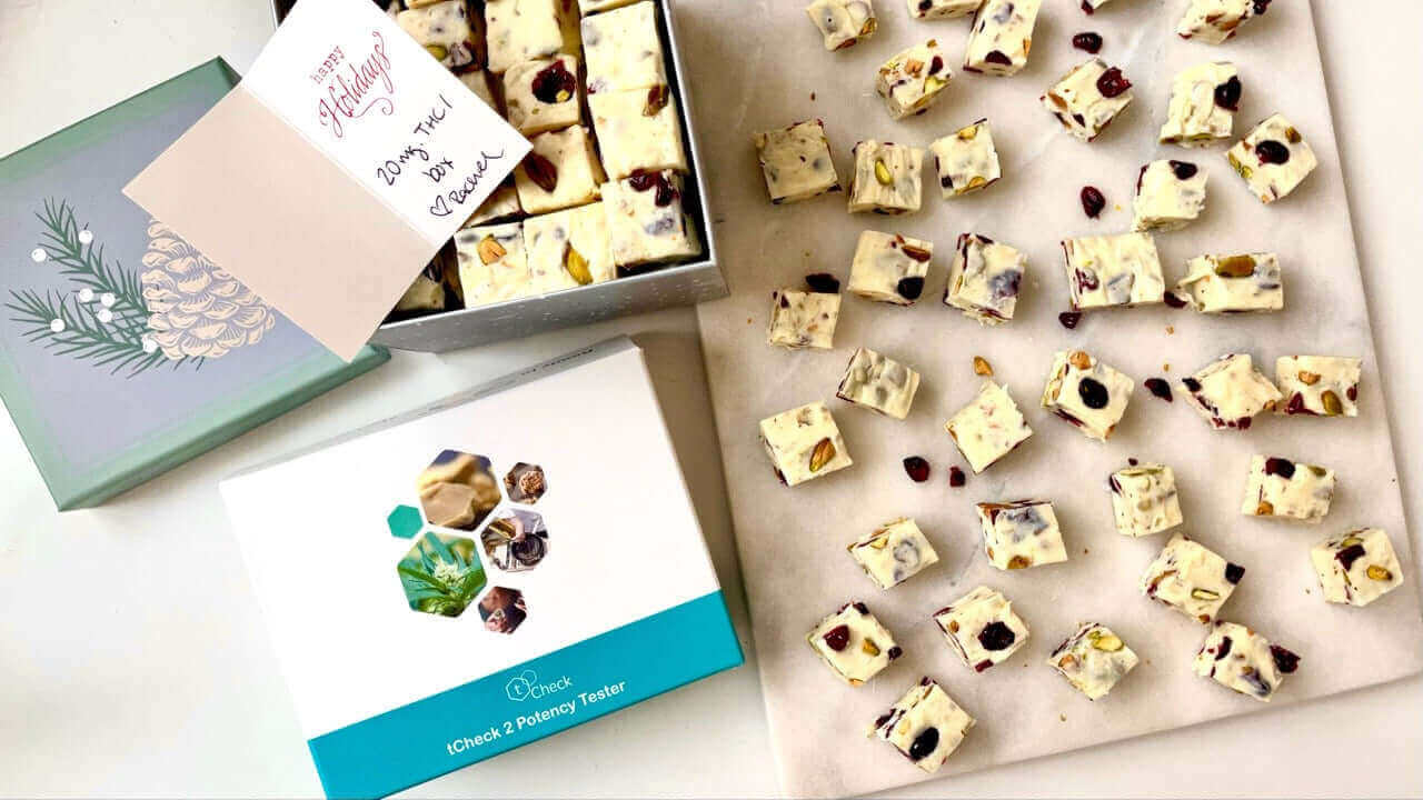 THC Infused white chocolate holiday fudge