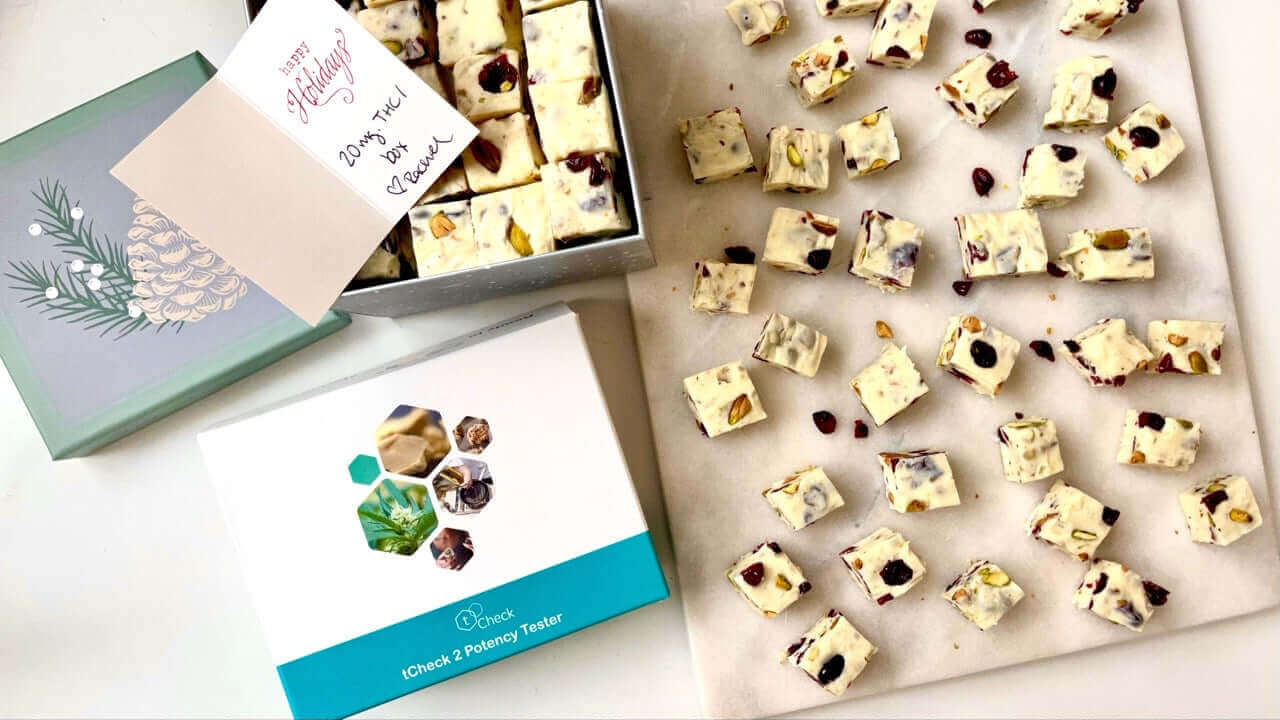 THC Infused white chocolate holiday fudge