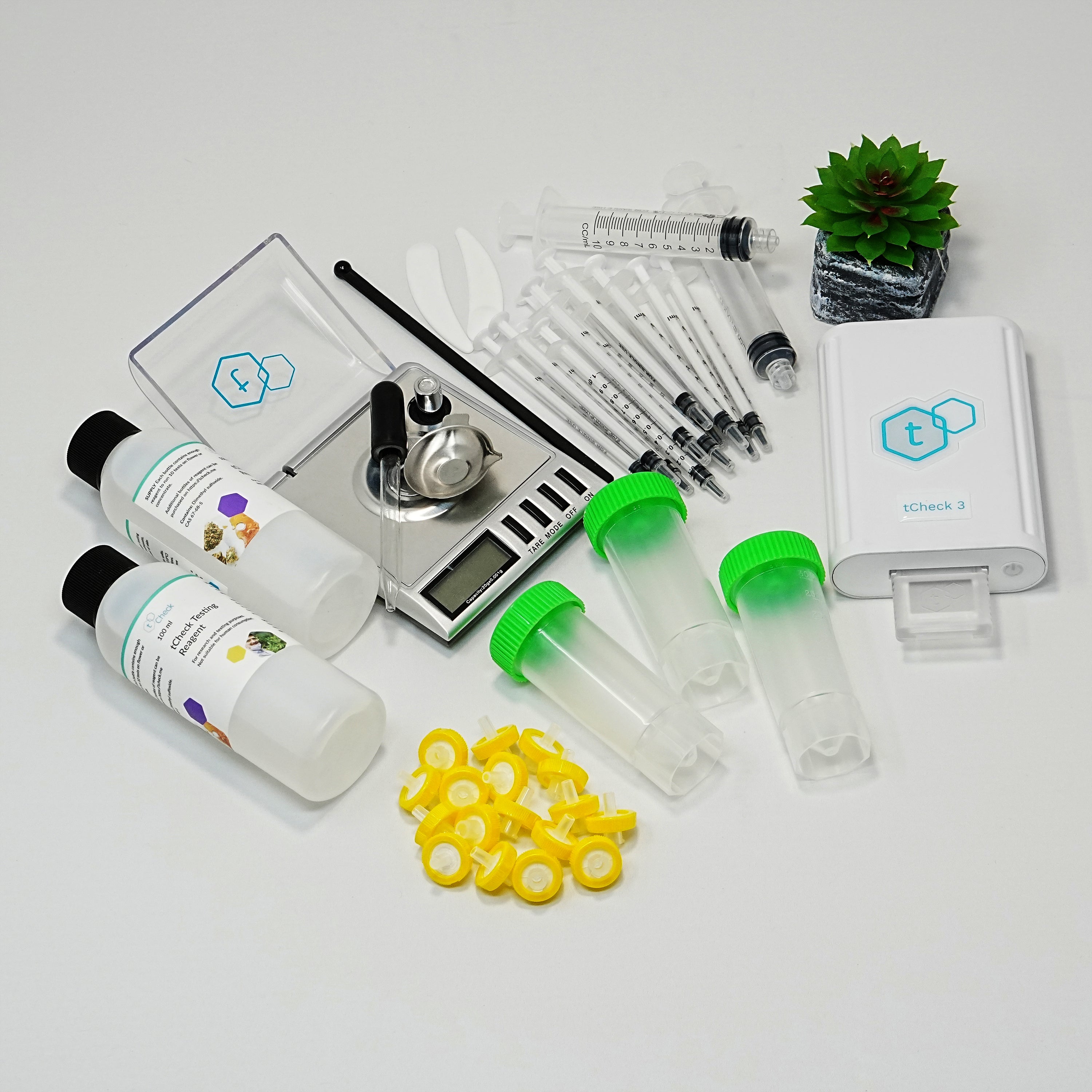 tCheck 3 THC Potency Tester with Flower Testing Expansion Kit | White