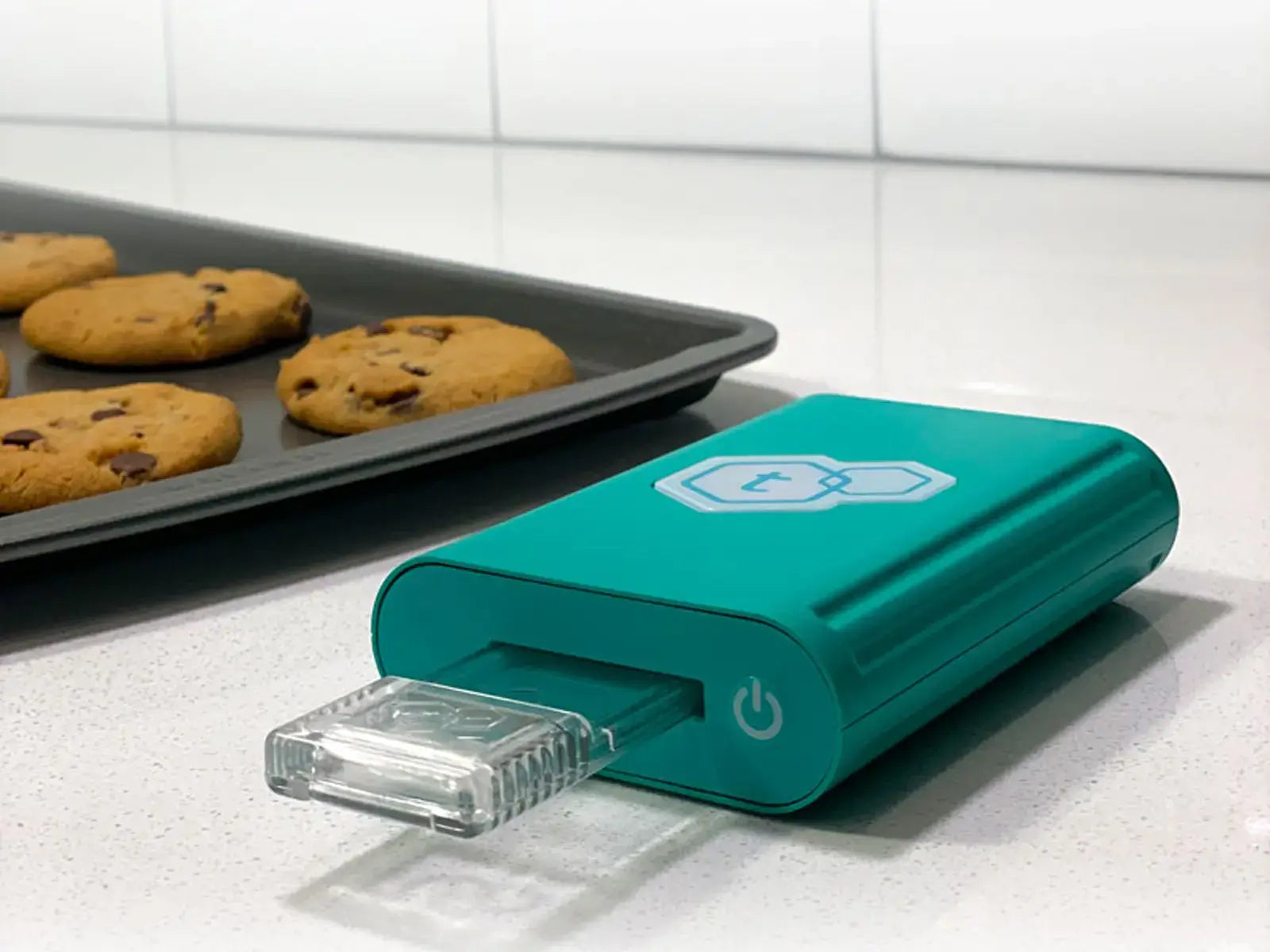 tcheck thc cbd potency tester infused cookies in kitchen
