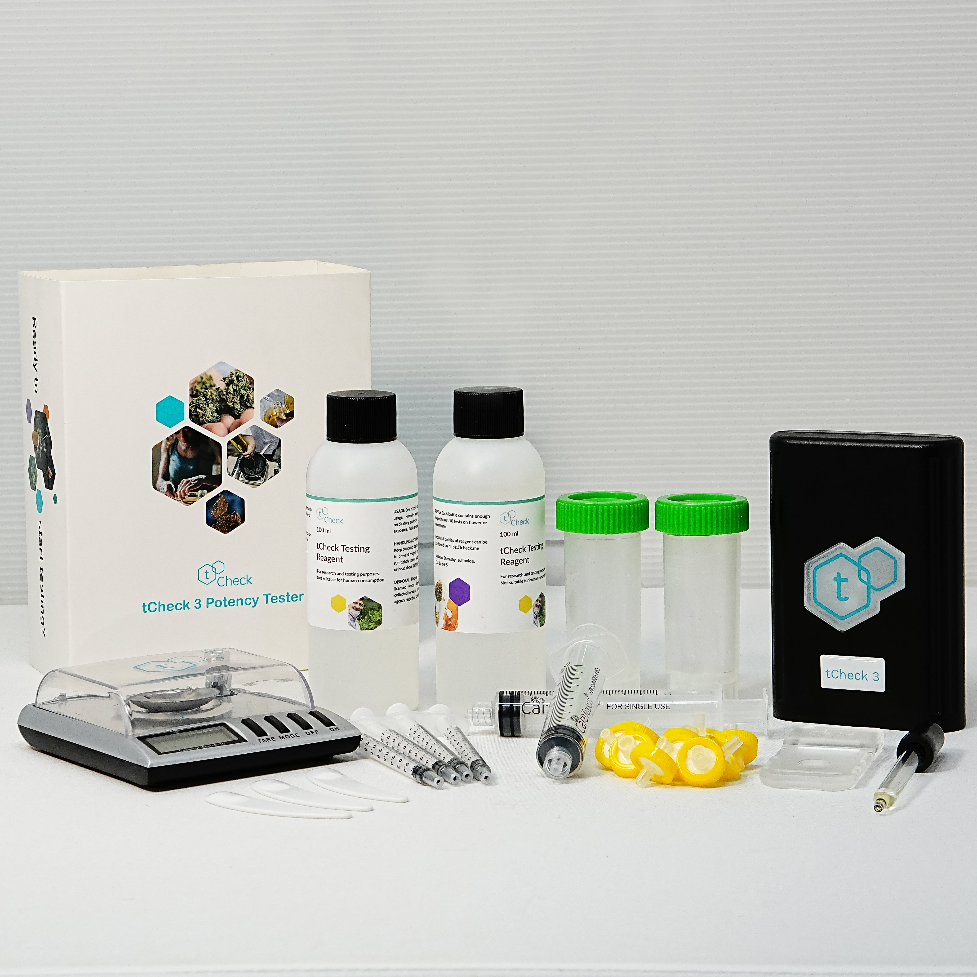 tCheck 3 THC Potency Tester with Flower Testing Expansion Kit | Black