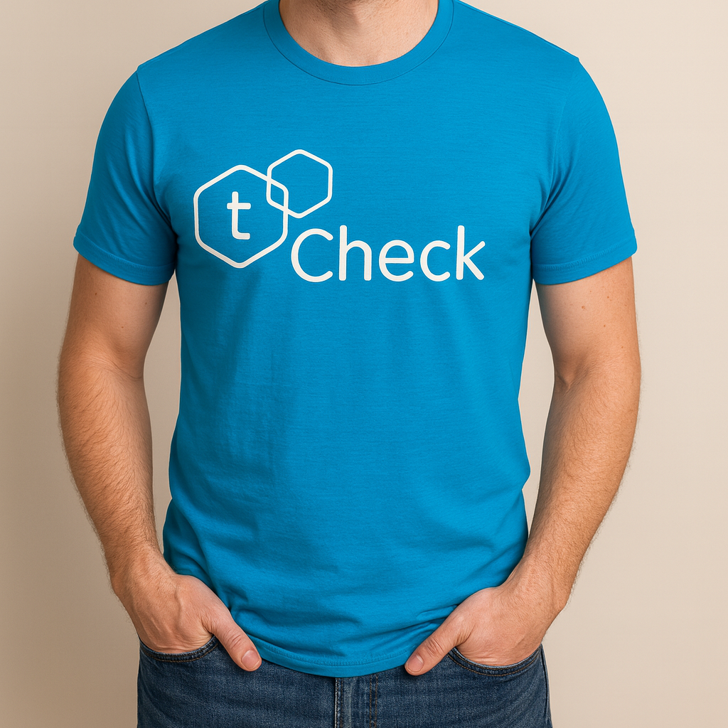 Blue t-Shirt with tCheck Logo